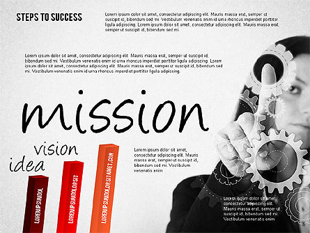 Passi per il successo grafico a barre, Slide 4, 02099, Diagrammi Palco — PoweredTemplate.com