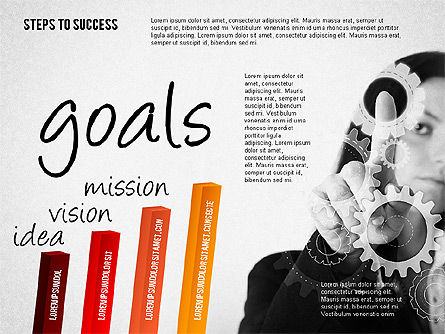 Passi per il successo grafico a barre, Slide 5, 02099, Diagrammi Palco — PoweredTemplate.com