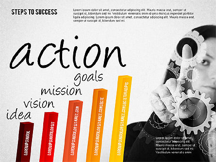 Passi per il successo grafico a barre, Slide 6, 02099, Diagrammi Palco — PoweredTemplate.com