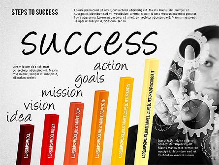 Étapes du graphique à barres de réussite, Diapositive 7, 02099, Schémas d'étapes — PoweredTemplate.com
