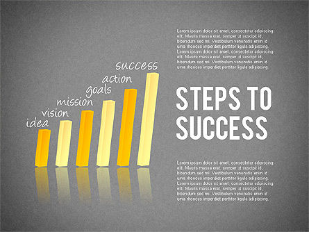 Steps to Success Bar Chart, Slide 8, 02099, Stage Diagrams — PoweredTemplate.com