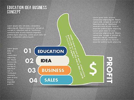 수익성있는 아이디어 다이어그램, 슬라이드 20, 02105, 단계 도표 — PoweredTemplate.com