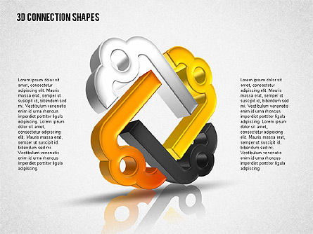 Intricate 3D Shapes, Slide 8, 02107, Shapes — PoweredTemplate.com