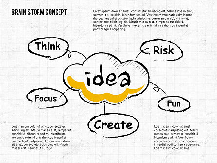 Concepto de Brainstorm, Plantilla de PowerPoint, 02108, Formas — PoweredTemplate.com