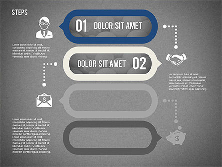 Quatre étapes avec des icônes, Diapositive 10, 02109, Schémas de procédés — PoweredTemplate.com
