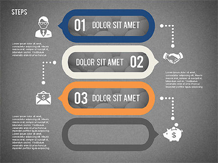 四个步骤与图标, 幻灯片 11, 02109, 流程图 — PoweredTemplate.com