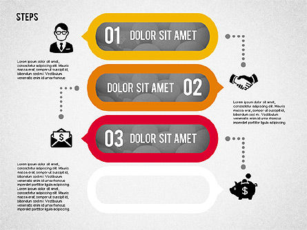 Quatre étapes avec des icônes, Diapositive 3, 02109, Schémas de procédés — PoweredTemplate.com