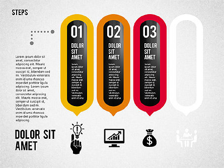 Quatre étapes avec des icônes, Diapositive 7, 02109, Schémas de procédés — PoweredTemplate.com
