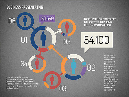 Business Presentation with Flat Shapes, Slide 11, 02111, Presentation Templates — PoweredTemplate.com