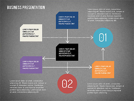 Business Presentation with Flat Shapes, Slide 12, 02111, Presentation Templates — PoweredTemplate.com