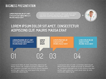Présentation commerciale avec des formes plates, Diapositive 13, 02111, Modèles de présentations — PoweredTemplate.com