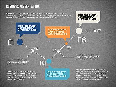 Business Presentation with Flat Shapes, Slide 14, 02111, Presentation Templates — PoweredTemplate.com