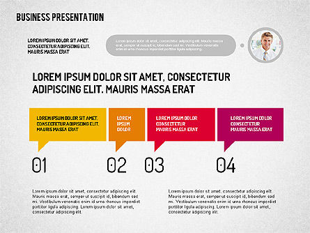 Presentazione di affari con forme piatte, Slide 5, 02111, Modelli Presentazione — PoweredTemplate.com