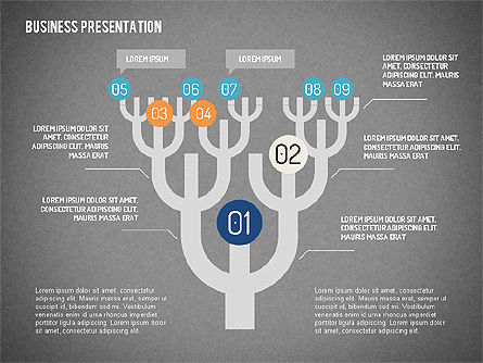 Business Presentation with Flat Shapes, Slide 9, 02111, Presentation Templates — PoweredTemplate.com