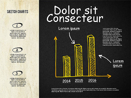 Shapes and Charts in Sketch Style, Slide 13, 02113, Shapes — PoweredTemplate.com