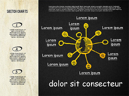 Formas y gráficos en estilo de bosquejo, Diapositiva 14, 02113, Formas — PoweredTemplate.com