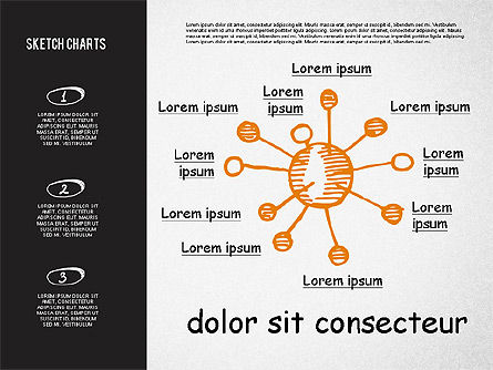 スケッチスタイルの図形と図表, スライド 6, 02113, 図形 — PoweredTemplate.com