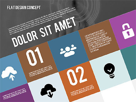 Presentazione moderno design piatto con foto, Slide 11, 02115, Modelli Presentazione — PoweredTemplate.com