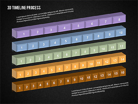 Proceso de cronología 3D, Diapositiva 10, 02121, Timelines & Calendars — PoweredTemplate.com