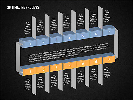3Dタイムラインプロセス, スライド 11, 02121, Timelines & Calendars — PoweredTemplate.com