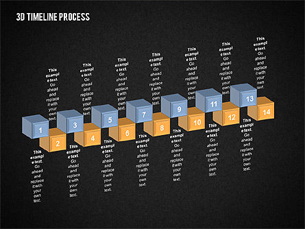 3d processo cronograma, Deslizar 12, 02121, Timelines & Calendars — PoweredTemplate.com