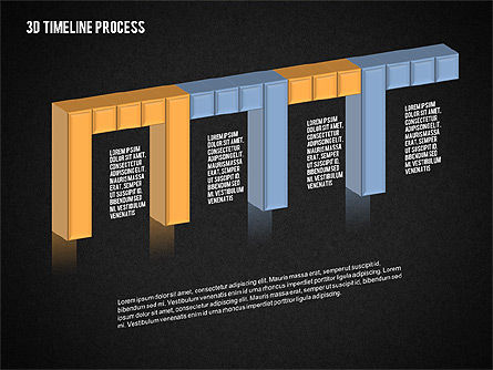 3D-Timeline-Prozess, Folie 13, 02121, Timelines & Calendars — PoweredTemplate.com