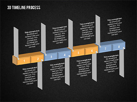 3d processo cronograma, Deslizar 14, 02121, Timelines & Calendars — PoweredTemplate.com