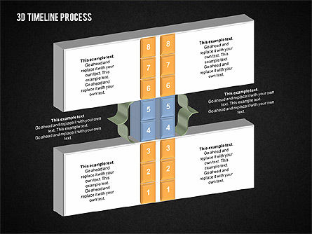 3D-Timeline-Prozess, Folie 15, 02121, Timelines & Calendars — PoweredTemplate.com