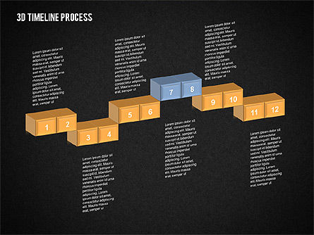 Processus de chronologie 3D, Diapositive 16, 02121, Timelines & Calendars — PoweredTemplate.com