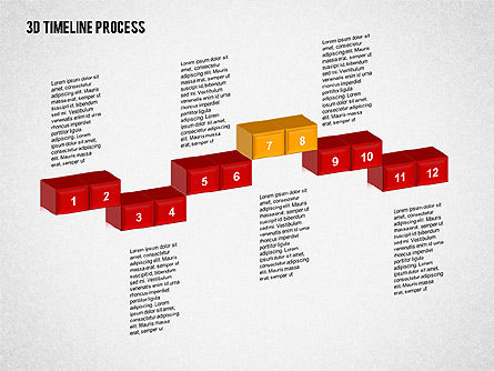 Proceso de cronología 3D, Diapositiva 8, 02121, Timelines & Calendars — PoweredTemplate.com