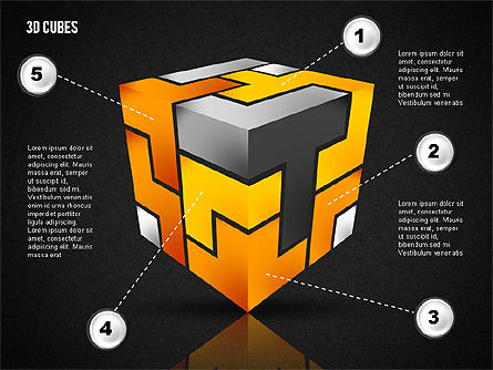 Puzzle Cube, Slide 11, 02124, Puzzle Diagrams — PoweredTemplate.com