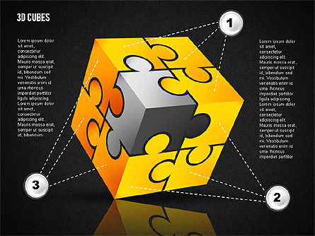 Puzzle cube, Deslizar 13, 02124, Diagramas em Puzzle — PoweredTemplate.com