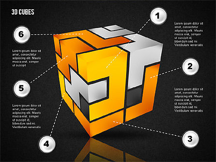 Puzzle cube, Deslizar 14, 02124, Diagramas em Puzzle — PoweredTemplate.com