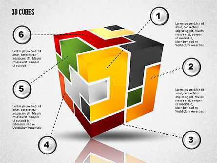 Puzzle cube, Slide 6, 02124, Diagrammi Puzzle — PoweredTemplate.com