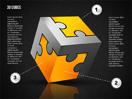 퍼즐 큐브, 슬라이드 9, 02124, 퍼즐 도표 — PoweredTemplate.com
