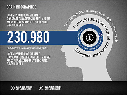 Brain infographics, Dia 11, 02125, Stage diagrams — PoweredTemplate.com