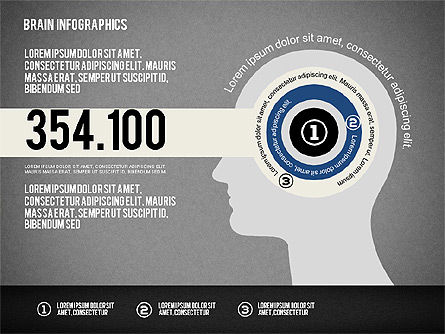 Brain infographics, Dia 12, 02125, Stage diagrams — PoweredTemplate.com