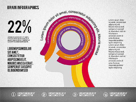 Infografía cerebral, Diapositiva 8, 02125, Diagramas de la etapa — PoweredTemplate.com