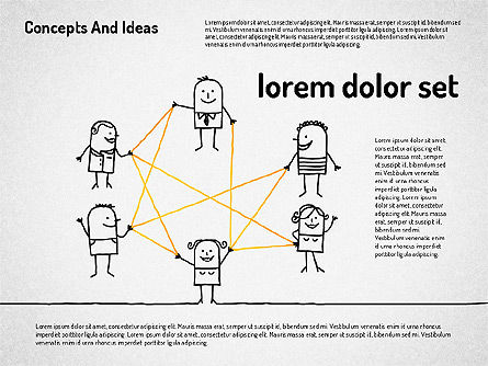 Caracteres em diversas situações, Modelo do PowerPoint, 02129, Formas — PoweredTemplate.com