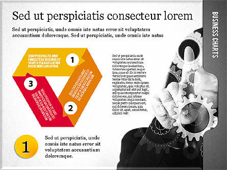 Presentatie met platte vormen en foto, PowerPoint-sjabloon, 02130, Presentatie Templates — PoweredTemplate.com