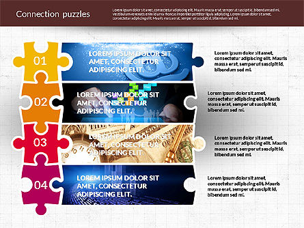 Presentatie met puzzelstukjes, Dia 7, 02132, Puzzeldiagrammen — PoweredTemplate.com