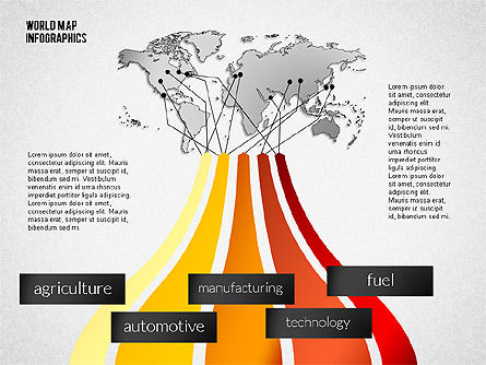 Infographies de carte du monde, Diapositive 2, 02137, Infographies — PoweredTemplate.com