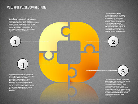 Bunte Puzzle-Verbindungen, Folie 10, 02139, Puzzle-Diagramme — PoweredTemplate.com