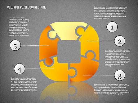 Colorido Puzzle Conexiones, Diapositiva 11, 02139, Diagramas de puzzle — PoweredTemplate.com