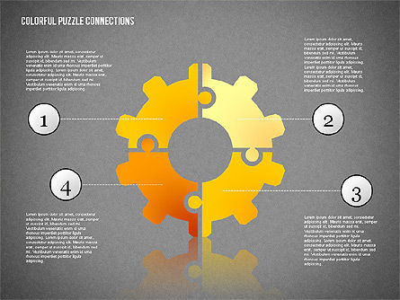 Bunte Puzzle-Verbindungen, Folie 14, 02139, Puzzle-Diagramme — PoweredTemplate.com