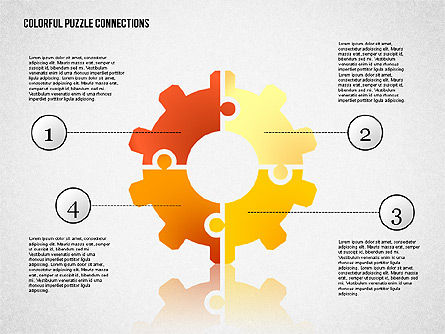 Colorido Puzzle Conexiones, Diapositiva 6, 02139, Diagramas de puzzle — PoweredTemplate.com