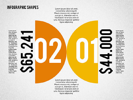 Flat infographic vormen, PowerPoint-sjabloon, 02140, Infographics — PoweredTemplate.com