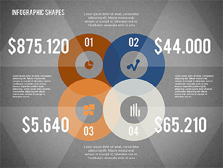Flat formas infográficas, Deslizar 15, 02140, Infográficos — PoweredTemplate.com