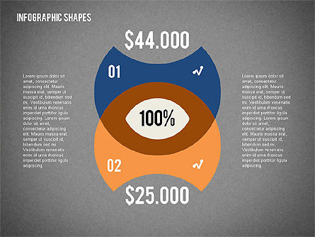 Formes infographiques plates, Diapositive 16, 02140, Infographies — PoweredTemplate.com