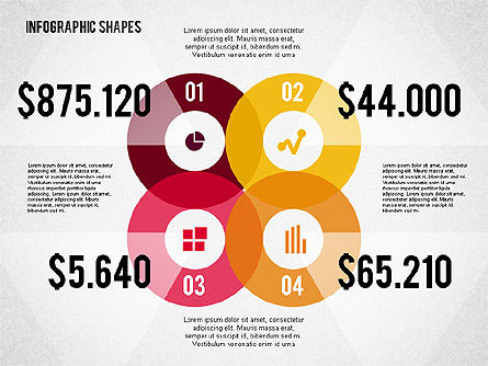 Formes infographiques plates, Diapositive 7, 02140, Infographies — PoweredTemplate.com